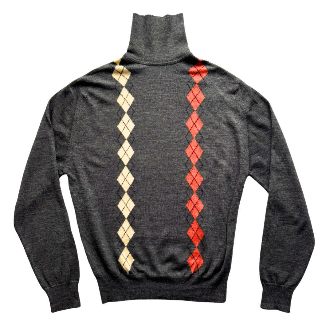 JOHN SMEDLEY Y2K アーガイル タートルネックニット 旧タグ M