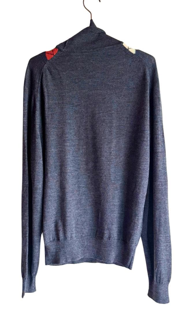 JOHN SMEDLEY Y2K アーガイル タートルネックニット 旧タグ M