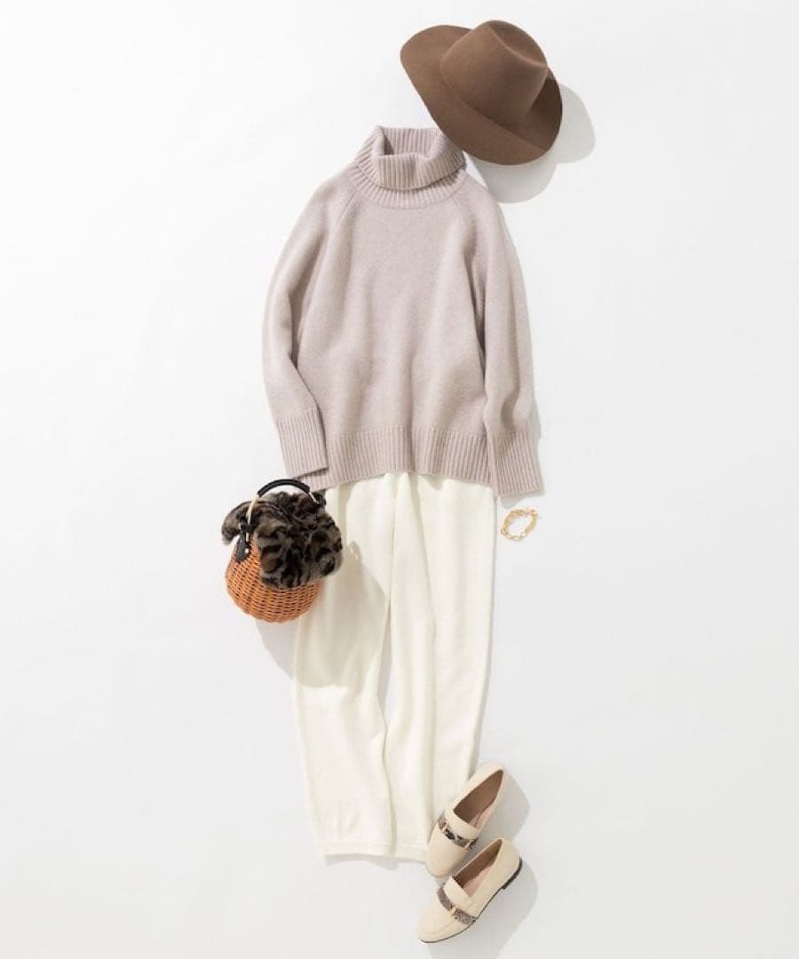 専用　23区ウールカシミヤブレンドバルキー タートルネック ニット44XL