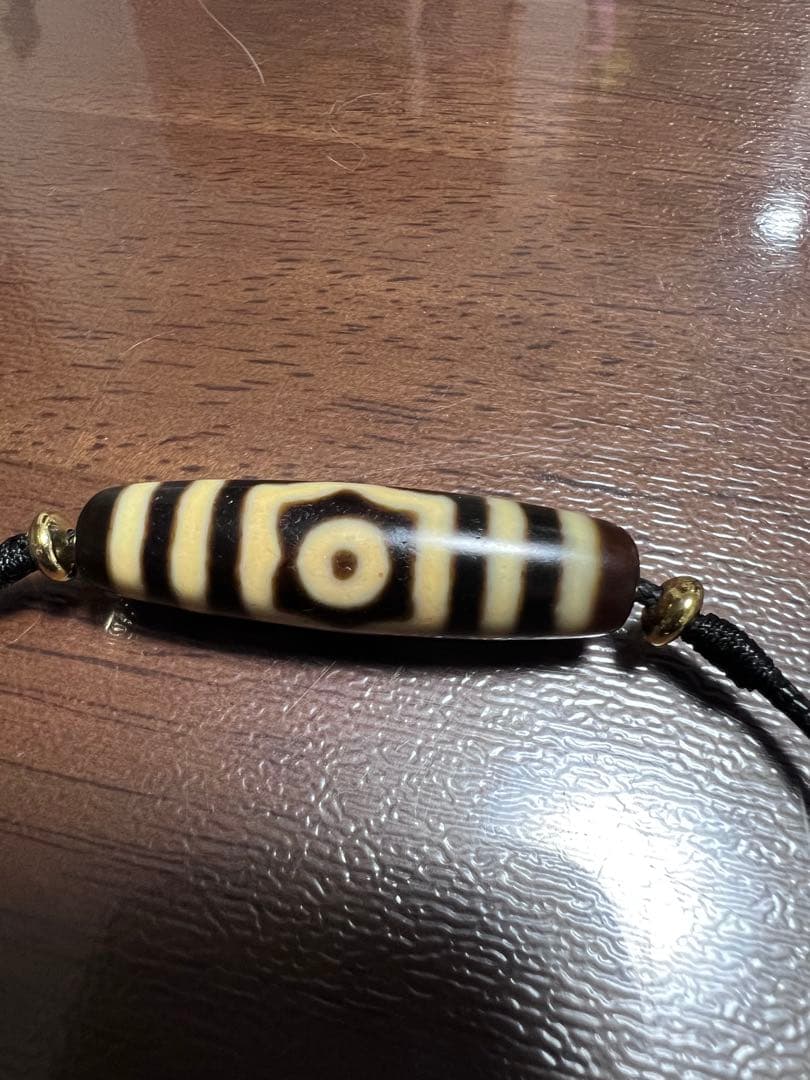 天然瑪瑙 三眼天珠 ネックレス 老天珠風 チベット天珠 長桶型 開運 お守り