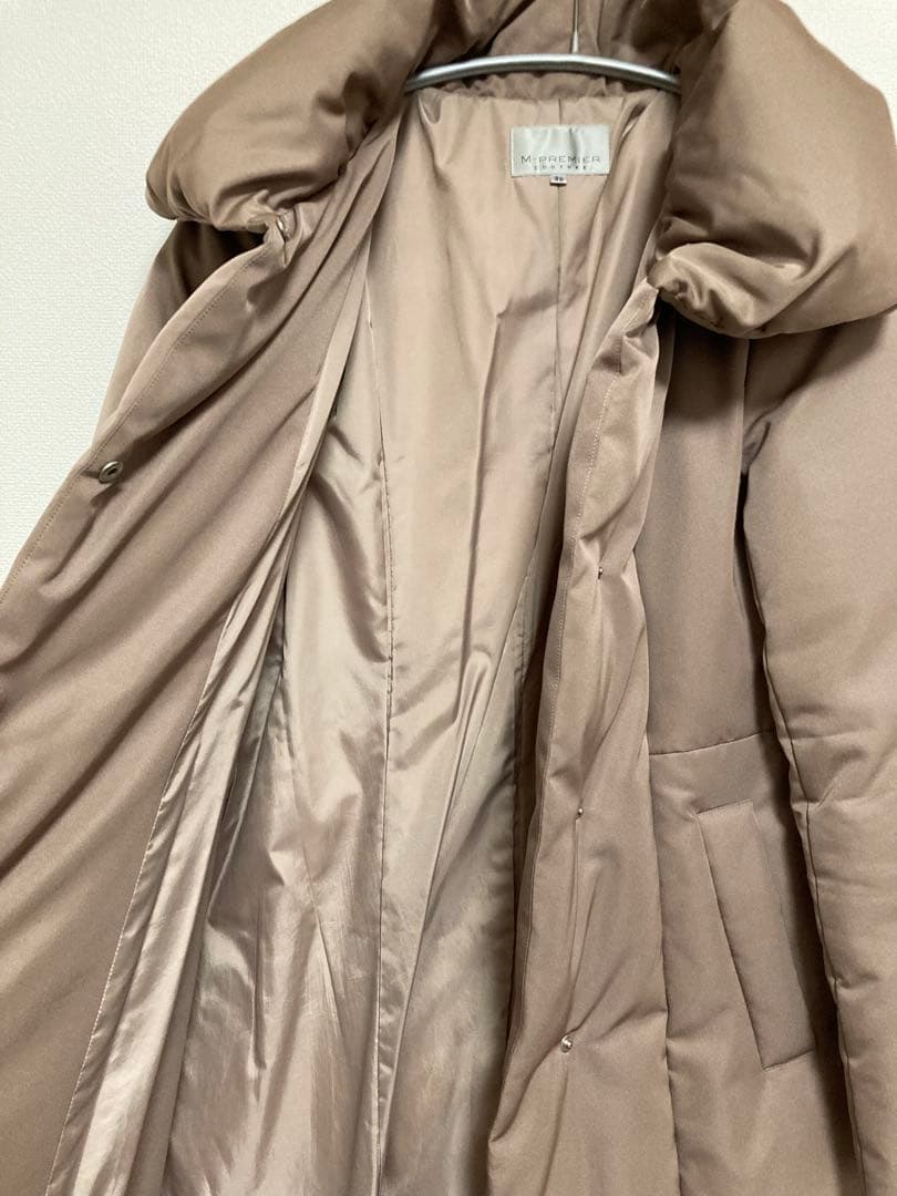 美品★ ダウンコート ロング モカ ブラウン M-PREMIER エムプルミエ