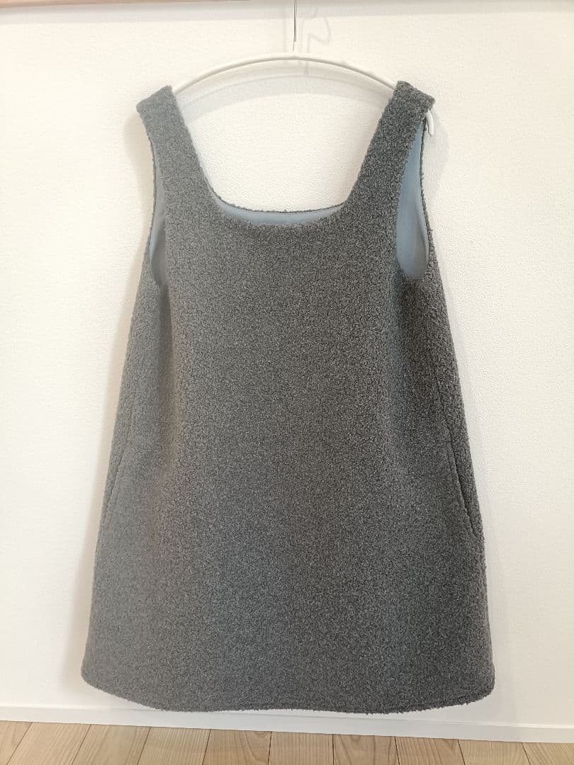 pois square poodle onepiece グレー M