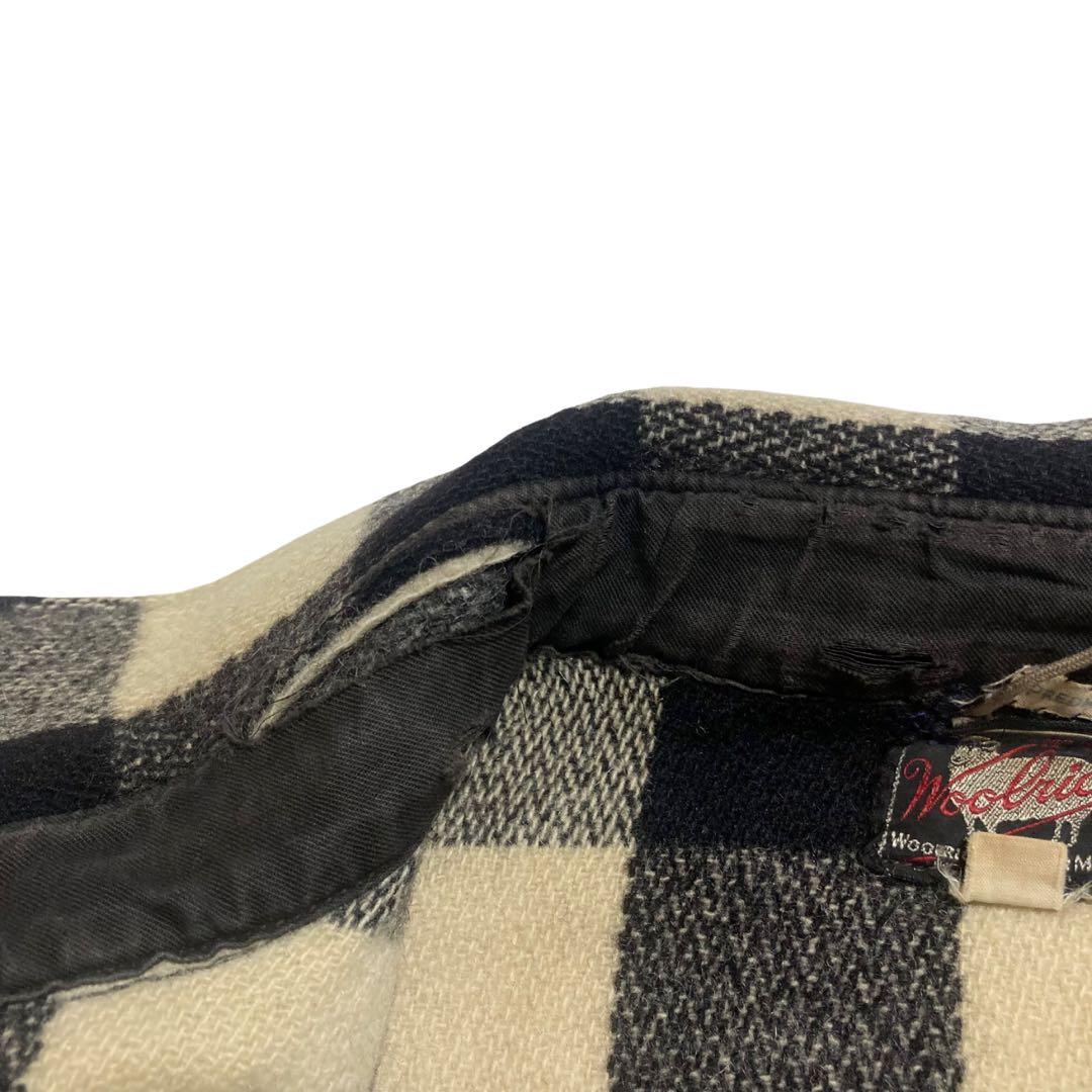 ビンテージ 50s ウールリッチ バッファローチェック ウールシャツ 白黒