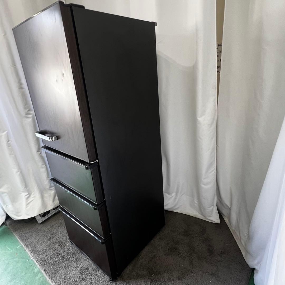 761⭕️設置無料　冷蔵庫　AQUA　大型　400ℓ　安い　中古　木目調　レトロ