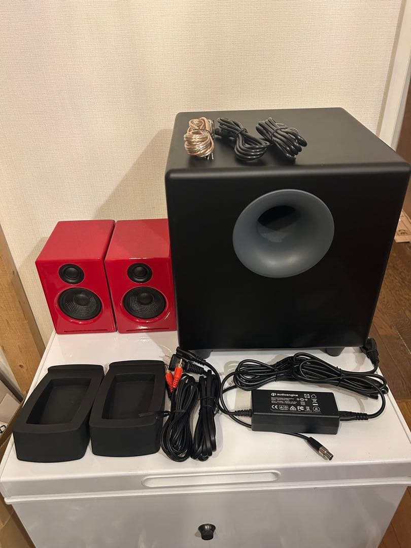 Audioengine A2+（RED） S8 パワードサブウーファー セット