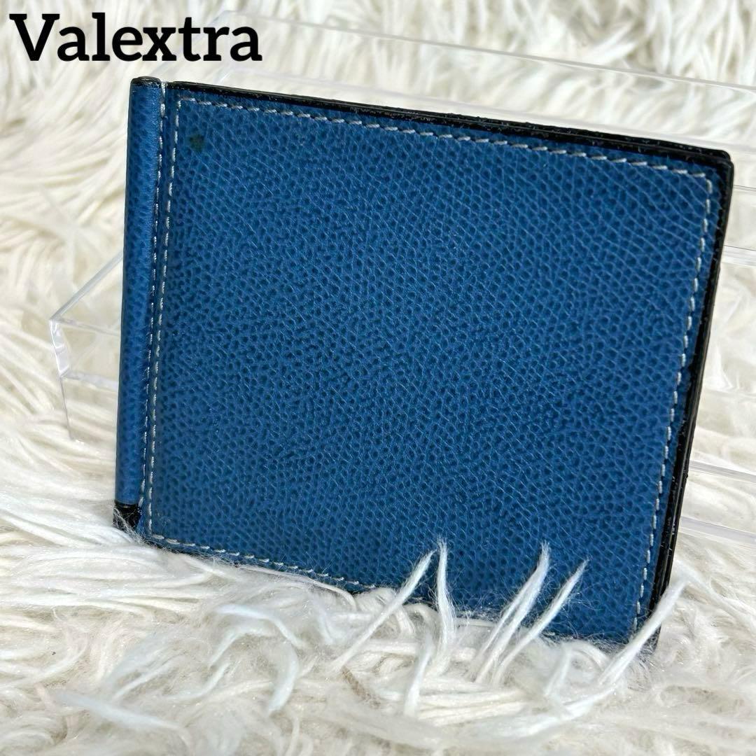 ✨良品✨ヴァレクストラ マネークリップ レザー コバルトブルー