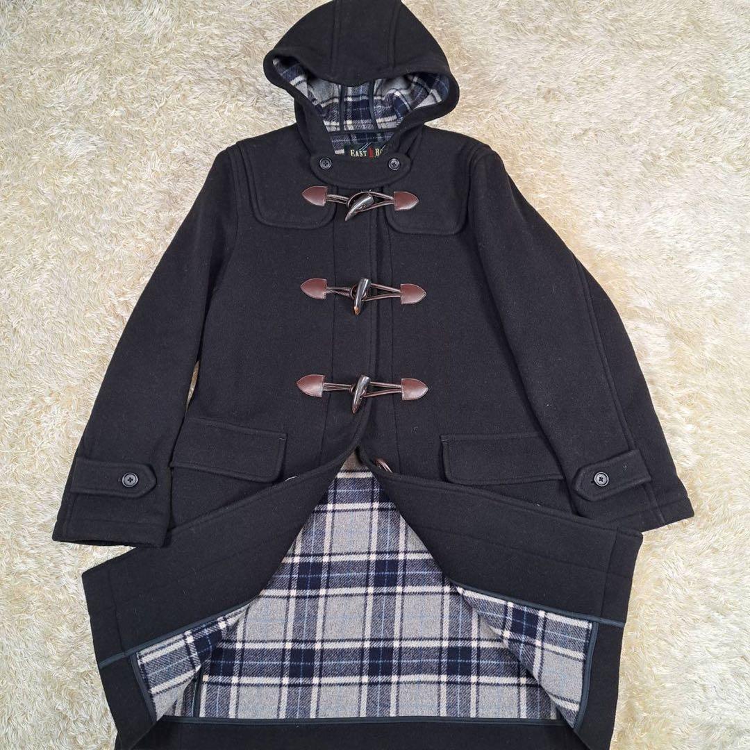 未使用級　イーストボーイ　ダッフルコート　ウール　ブラック
