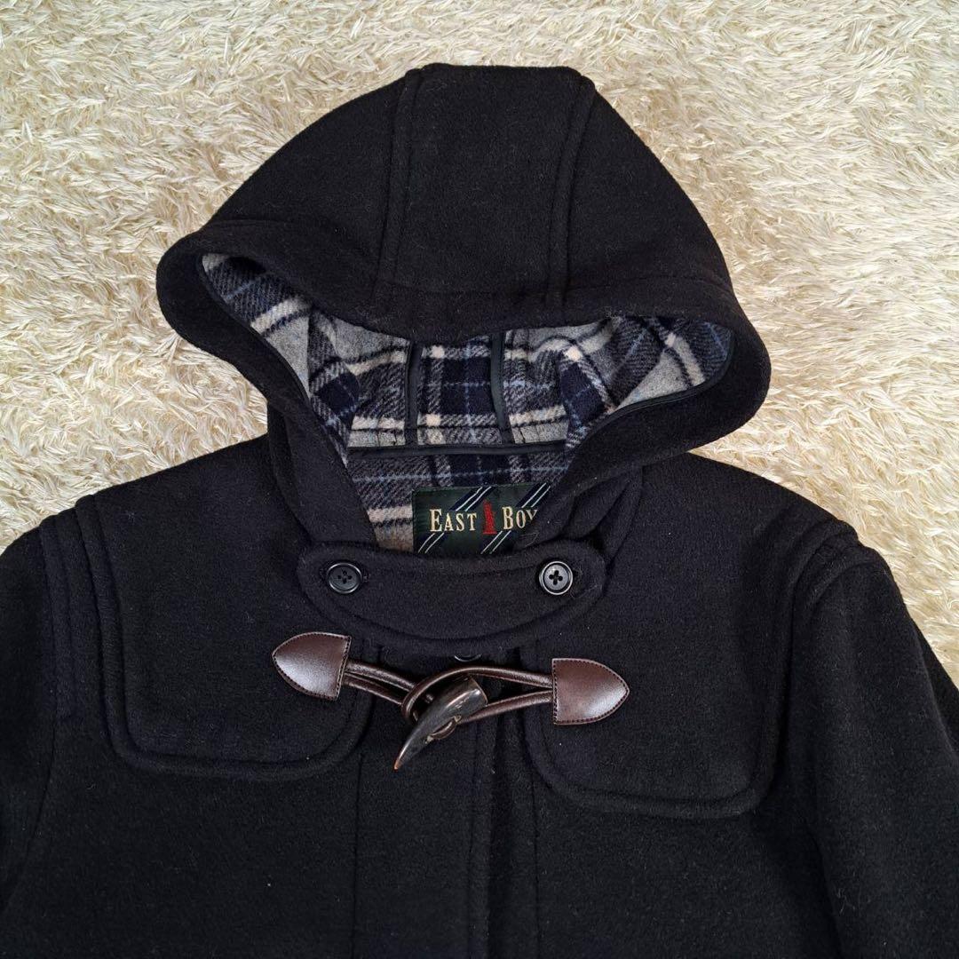 未使用級　イーストボーイ　ダッフルコート　ウール　ブラック