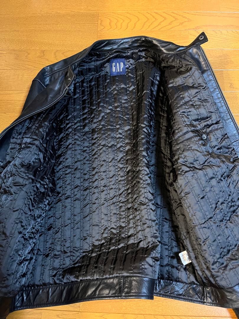 極美品 old gap xl シングルライダースジャケット　黒