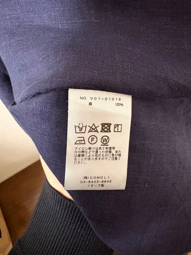 COMOLI ピッコロリネン C.P.O ネイビー 46