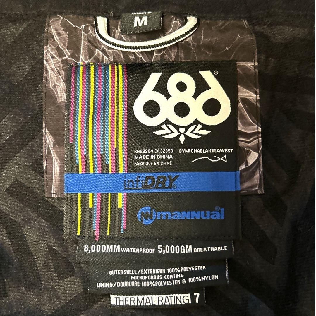 686 スノーボード ジャケット スカルデザイン 総柄 希少 Mサイズ