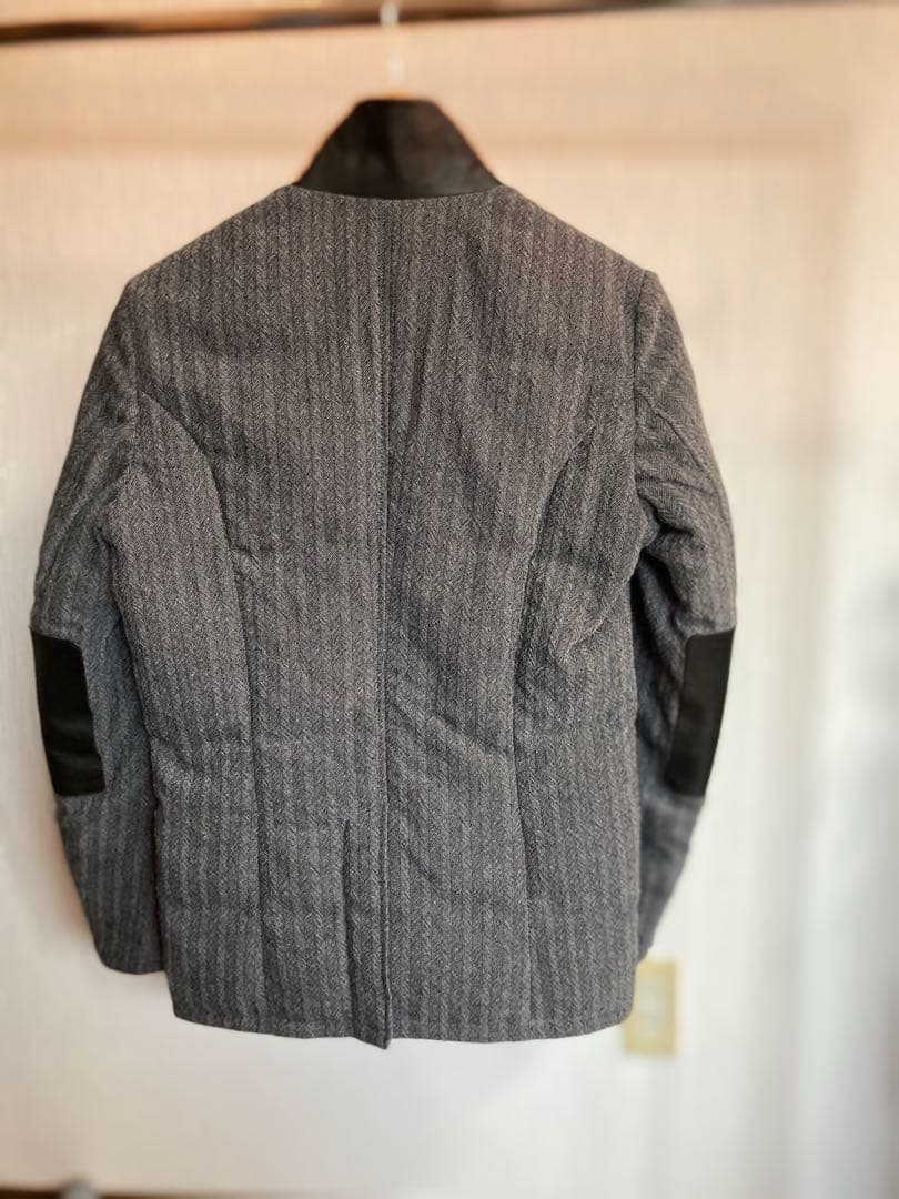 ウールレザージャケット グレー