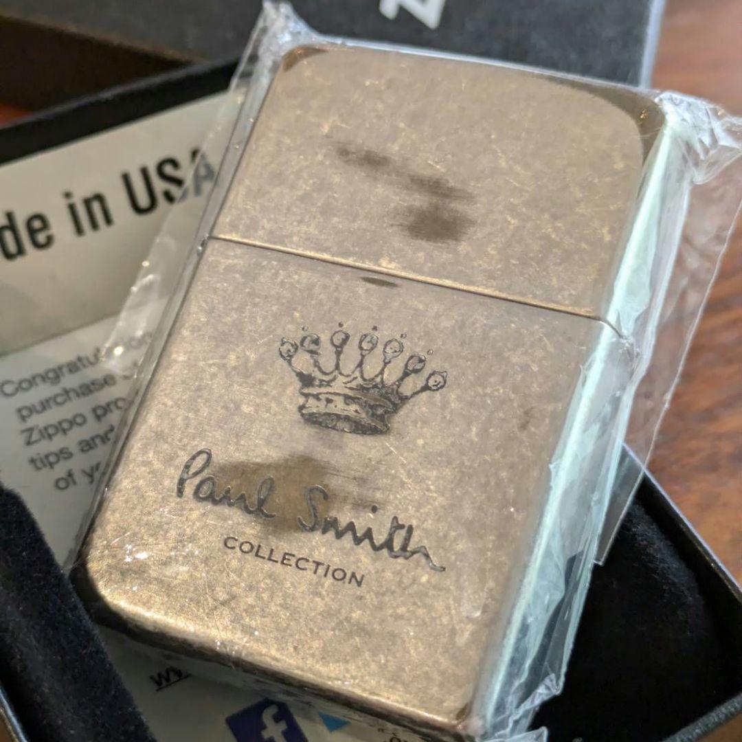 新品 未使用 ポールスミス USED加工 王冠 クラウン Zippo