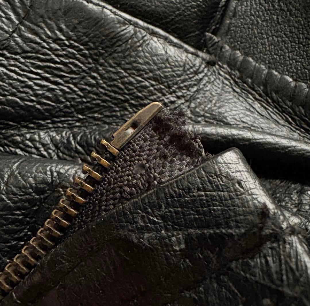 90s vintage レザーパッチワークボンバージャケット 黒My2k