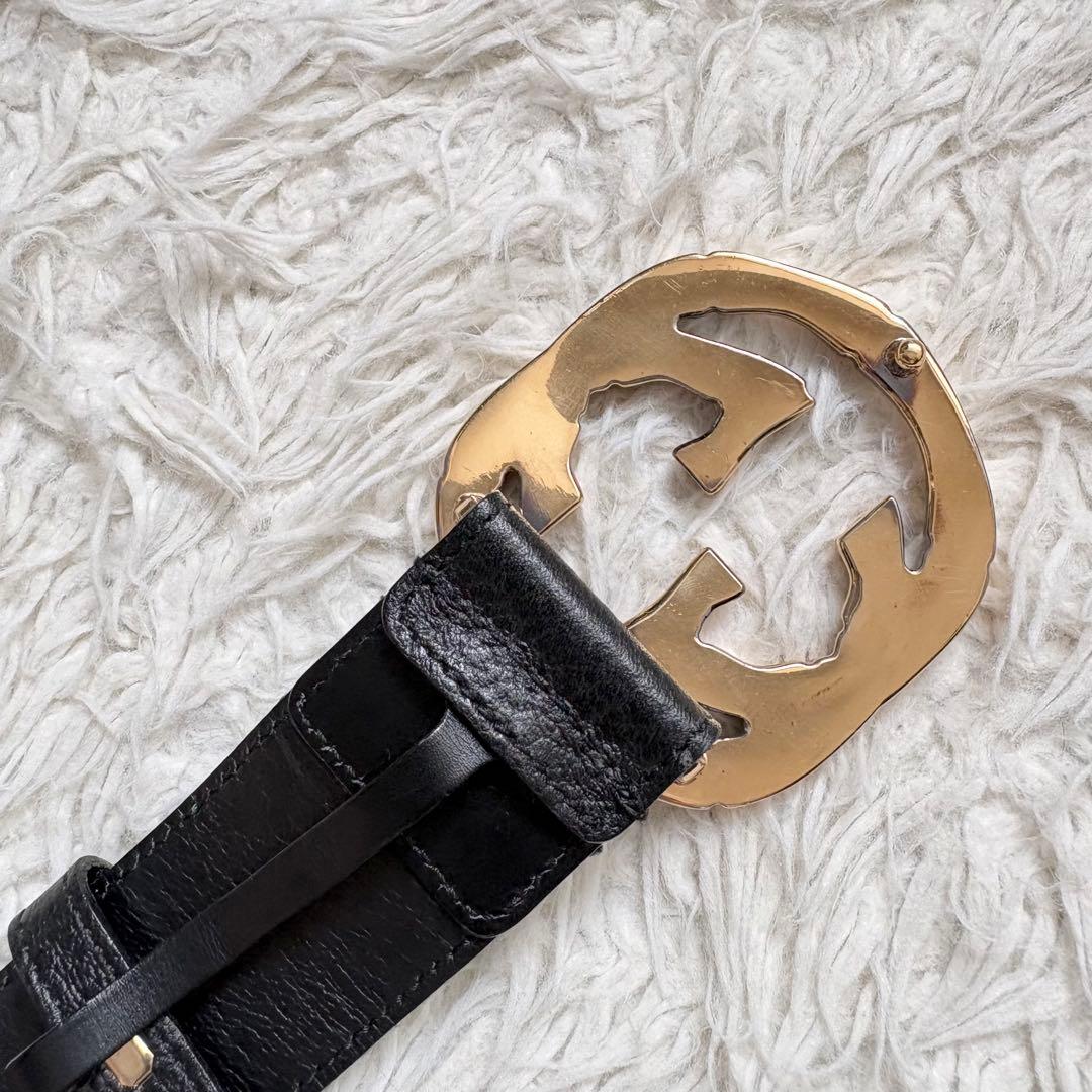 【美品】グッチ GGバックルベルト バンブー シェリーライン 114868