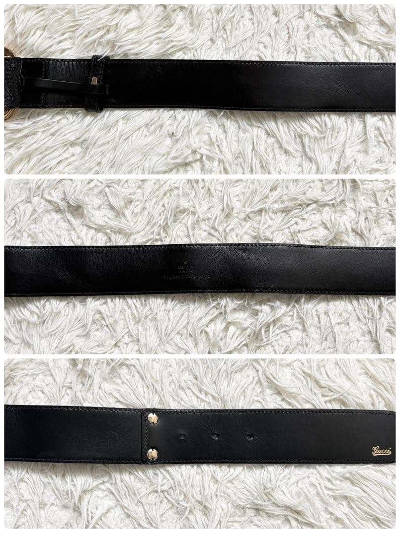 【美品】グッチ GGバックルベルト バンブー シェリーライン 114868