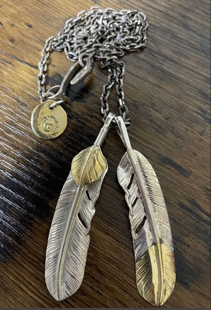 【キムタクセット】上金ハート＆先金フェザーチェーン、メタルセット