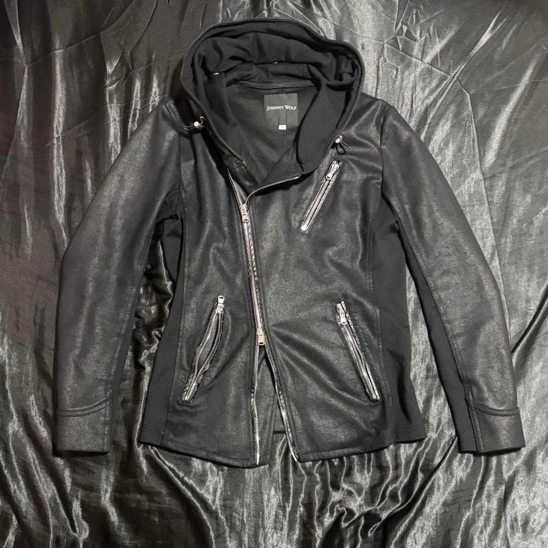 y2k JOHNNY WOLF ダブルライダース 変形 レザージャケット
