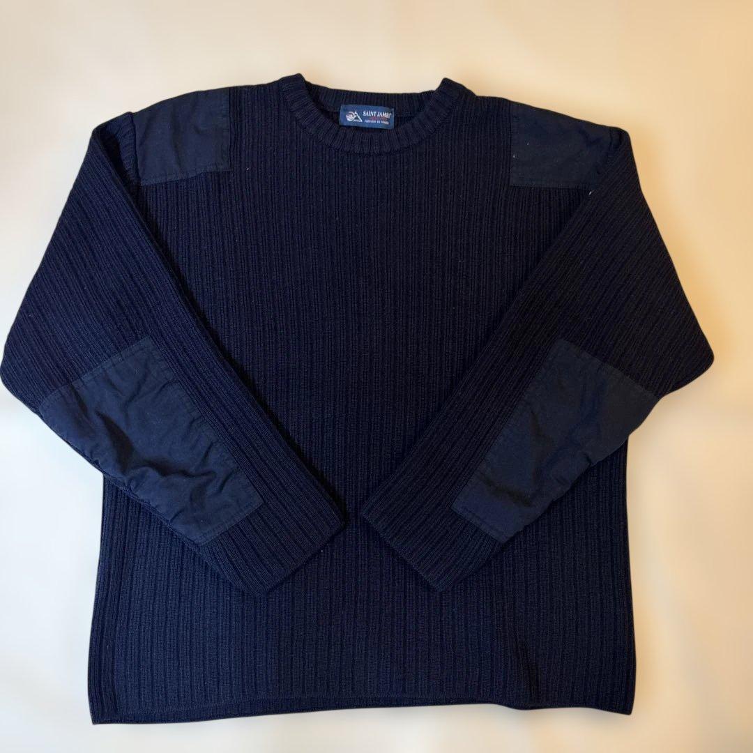 Saint James ミリタリーデザインセーター ネイビー