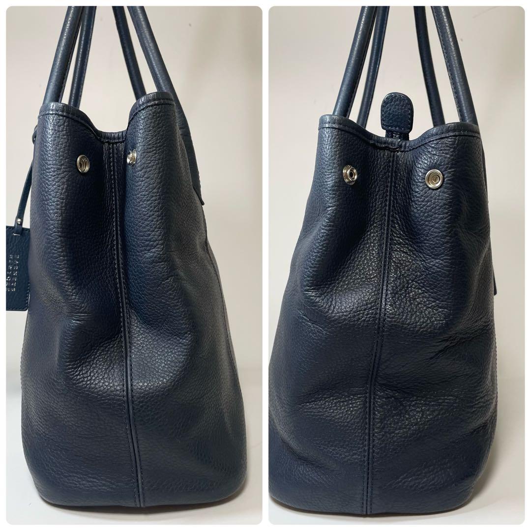 BARNEYS NEW YORKトートバッグ 大容量 A4 PC レザー 紺