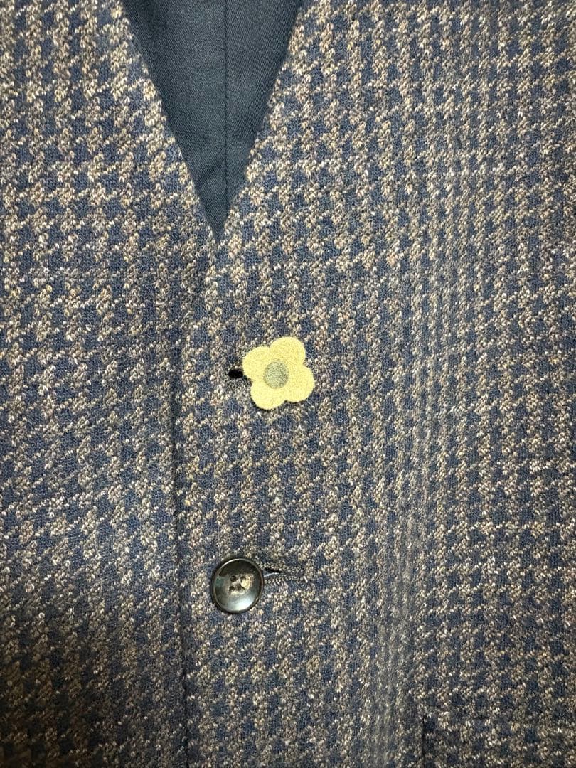 【美品】LARDINI ツイードベスト ジレ 千鳥格子 サイズ46