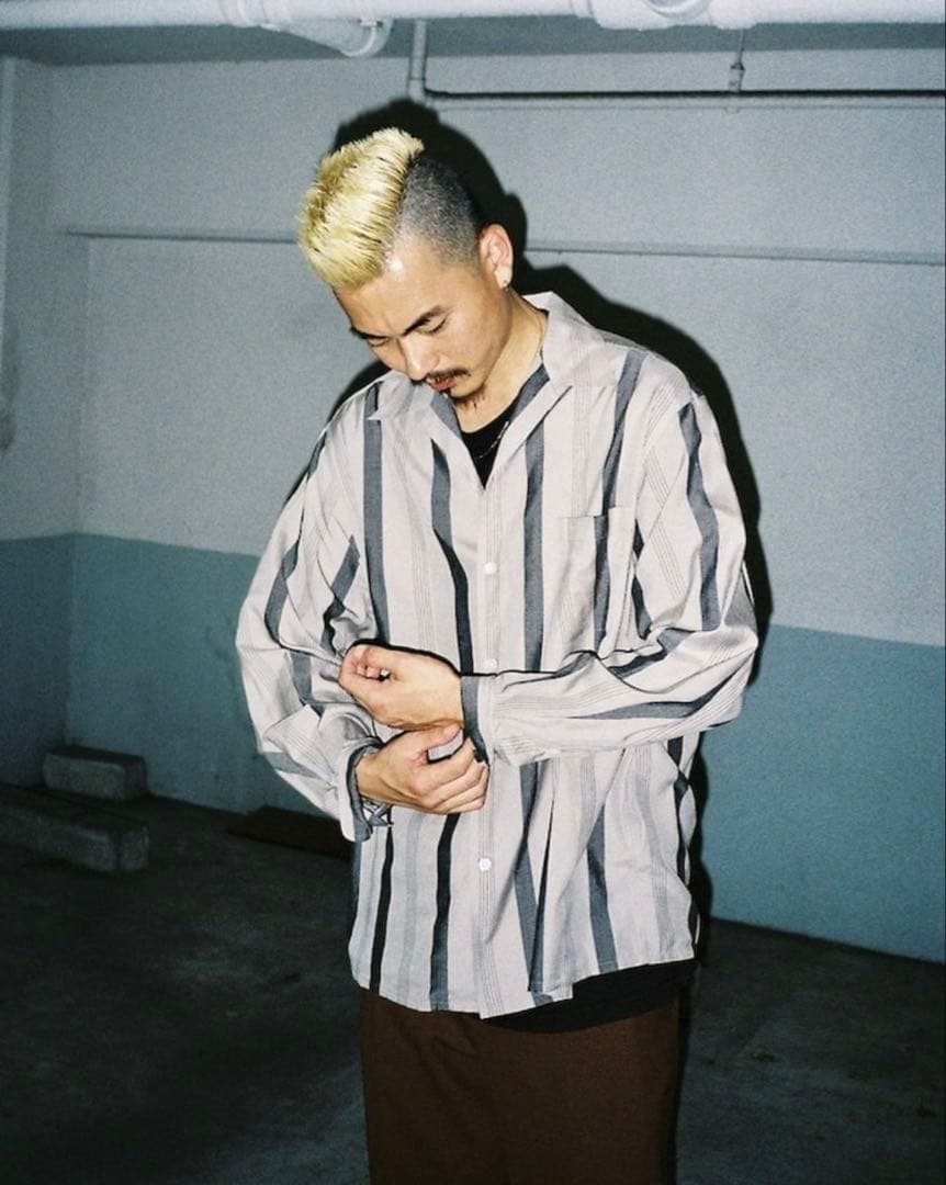 WACKO MARIA ストライプオープンカラーシャツ