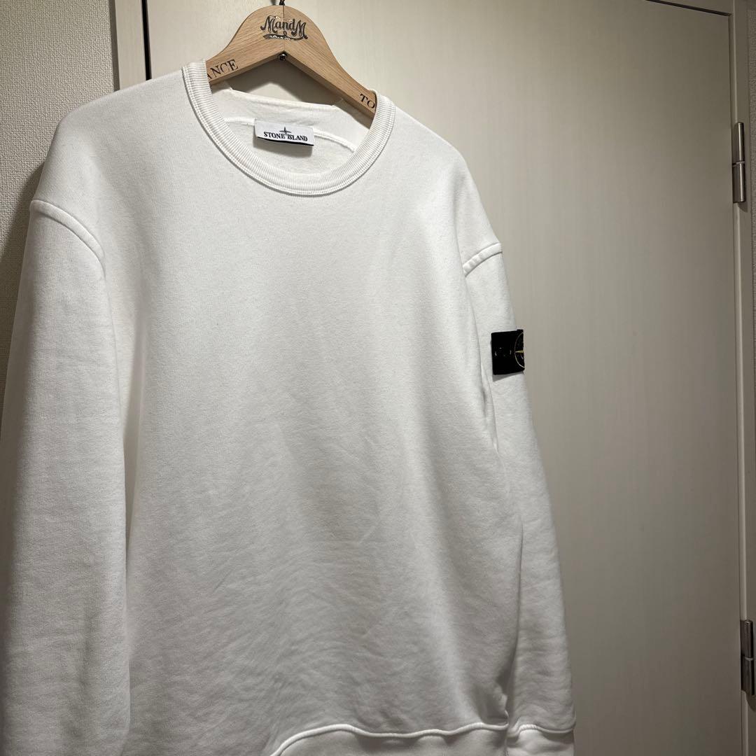 STONE  ホワイト クルーネック トレーナー