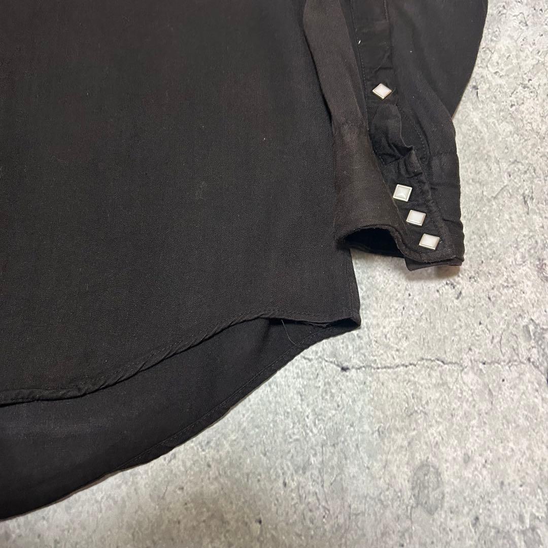 80s USA製 Rockmount “レーヨン ギャバジン“ シャツ　黒　開襟