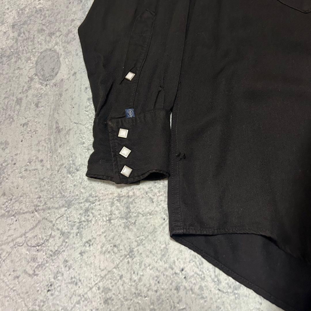 80s USA製 Rockmount “レーヨン ギャバジン“ シャツ　黒　開襟