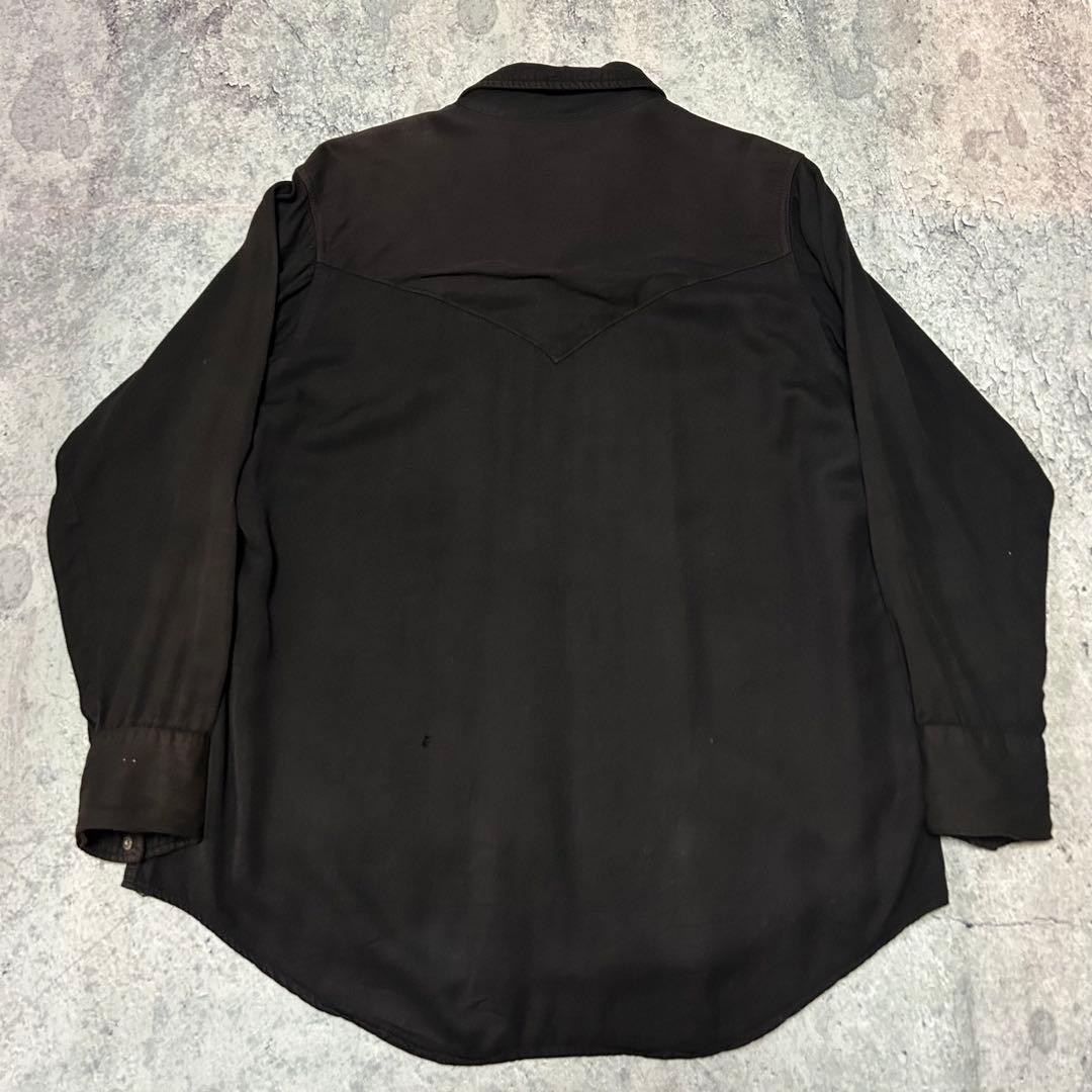 80s USA製 Rockmount “レーヨン ギャバジン“ シャツ　黒　開襟