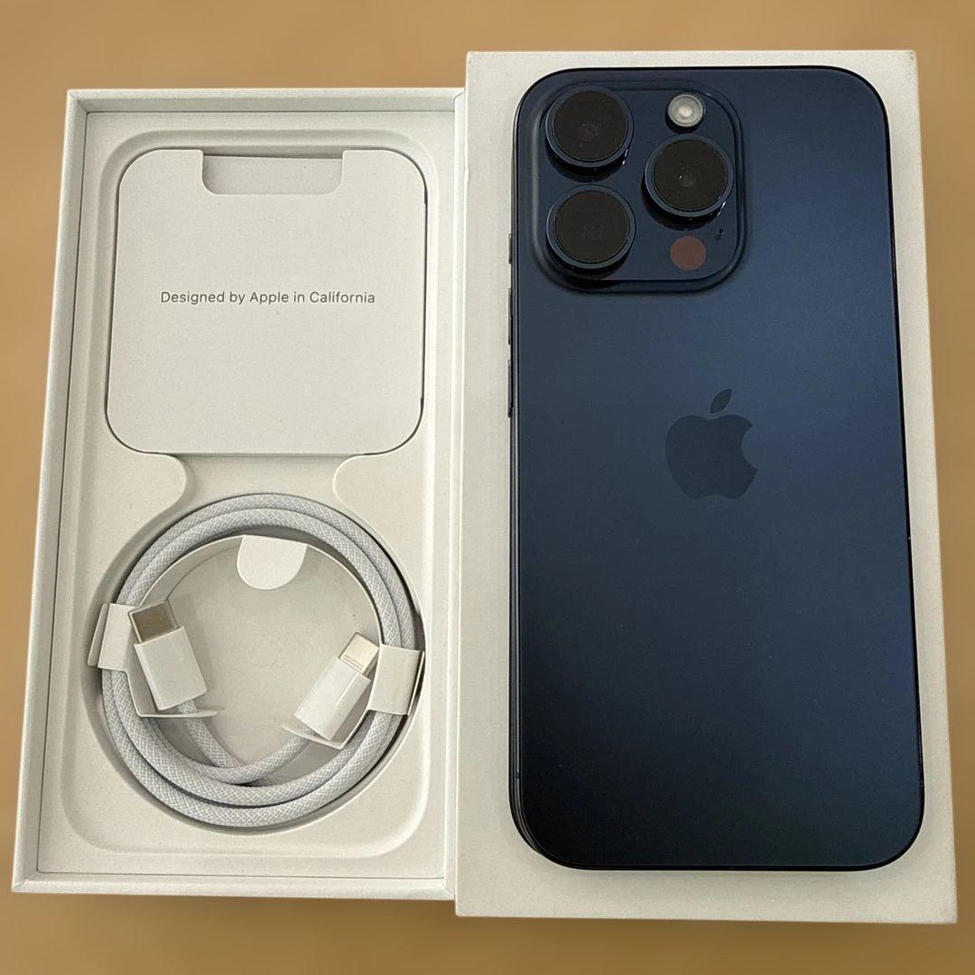 【美品】iPhone 15 Pro 256GB ブルーチタニウム SIMフリー