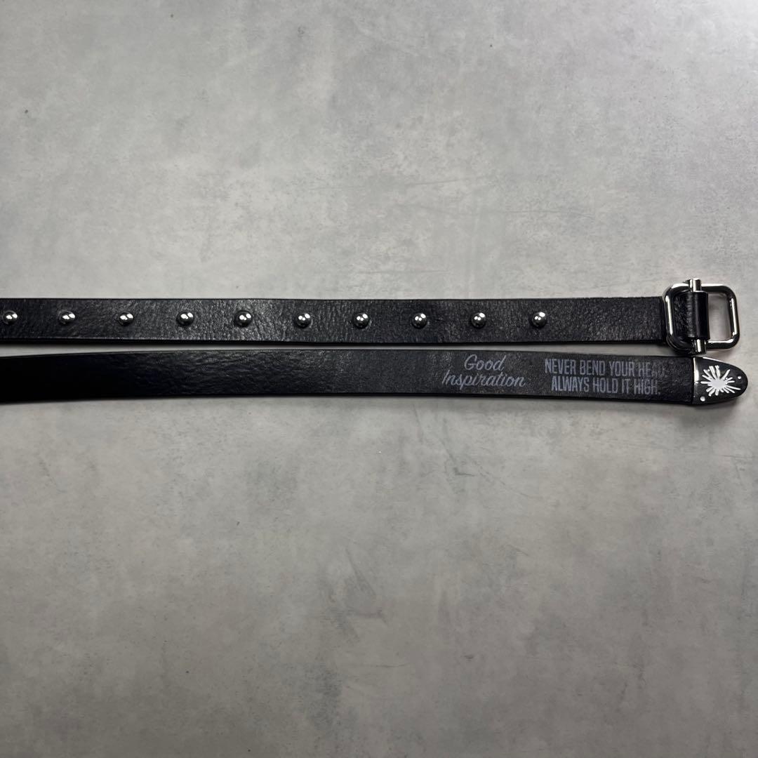 MIHARAYASUHIRO GU スタッズレザーナローベルト 黒