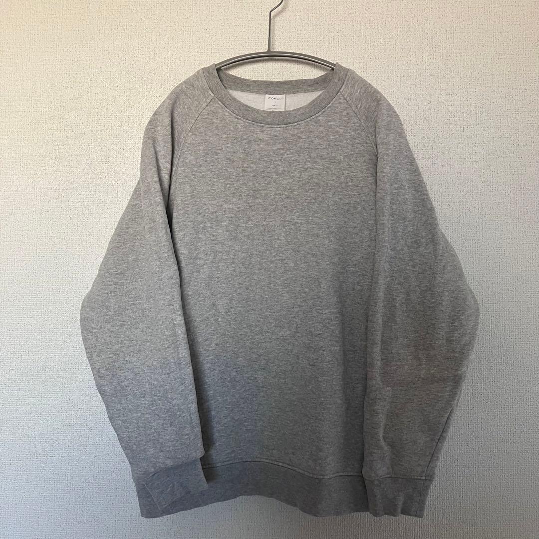 COMOLI 21ss コットン吊裏毛クルーネック Heather Gray 1