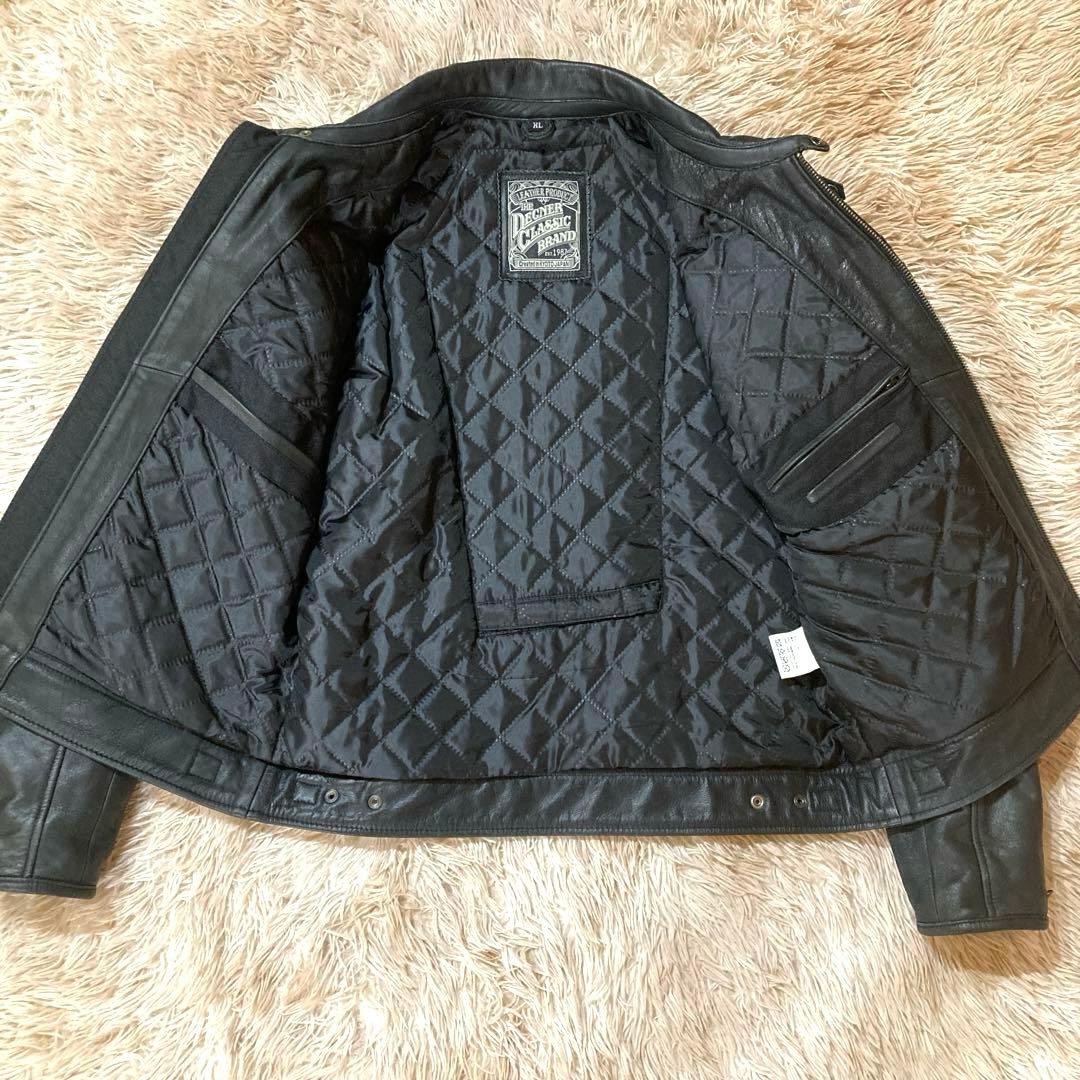 【美品】DEGNER カウレザー ライダースジャケット XL ブラック