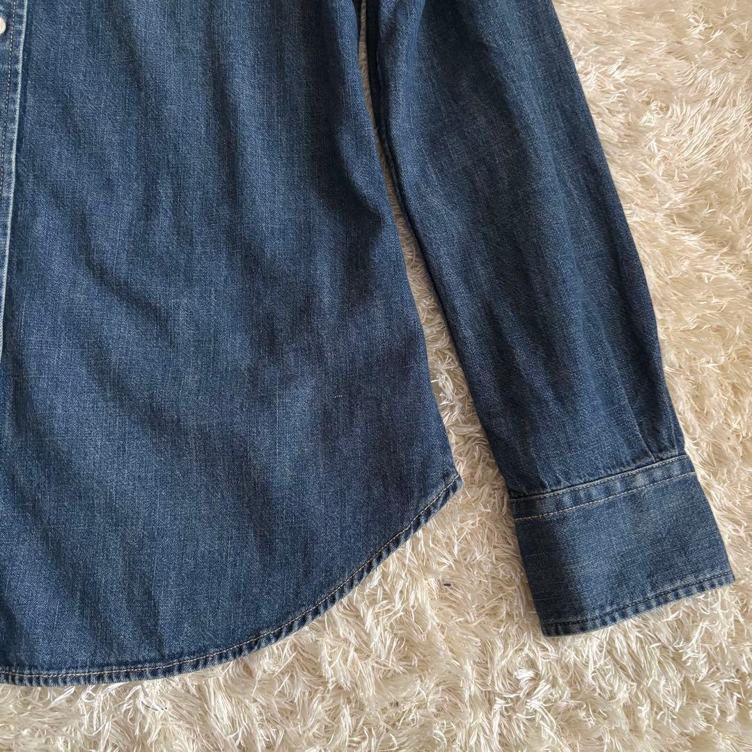 美品 ラルフローレン デニムシャツ ダンガリー M カスタムフィット インディゴ
