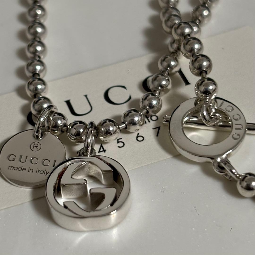 GUCCI 新品同様品　インターロッキングネックレス　極美品　925シルバー