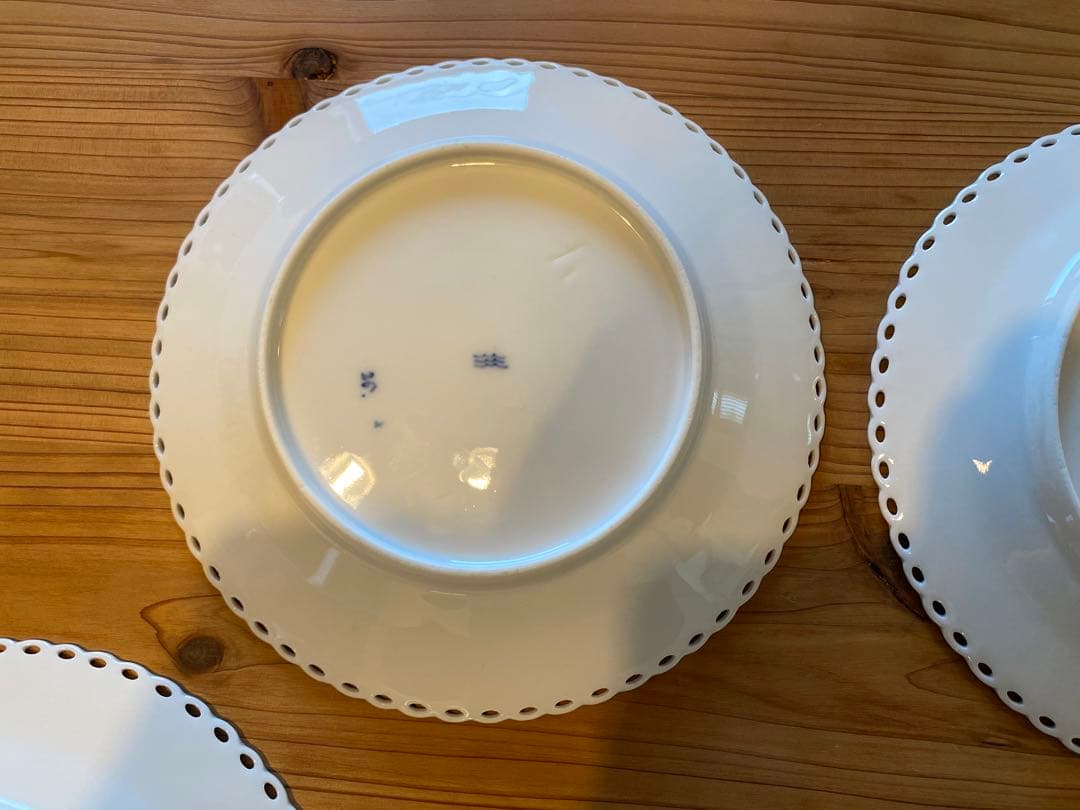 【ヤマザキ】フルレース　ケーキプレート　1870-90年製　6枚