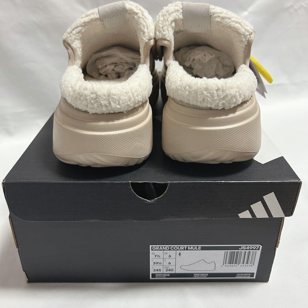 韓国限定 新作 ADIDAS GRANDCOURT MULE ベージュ 23.5