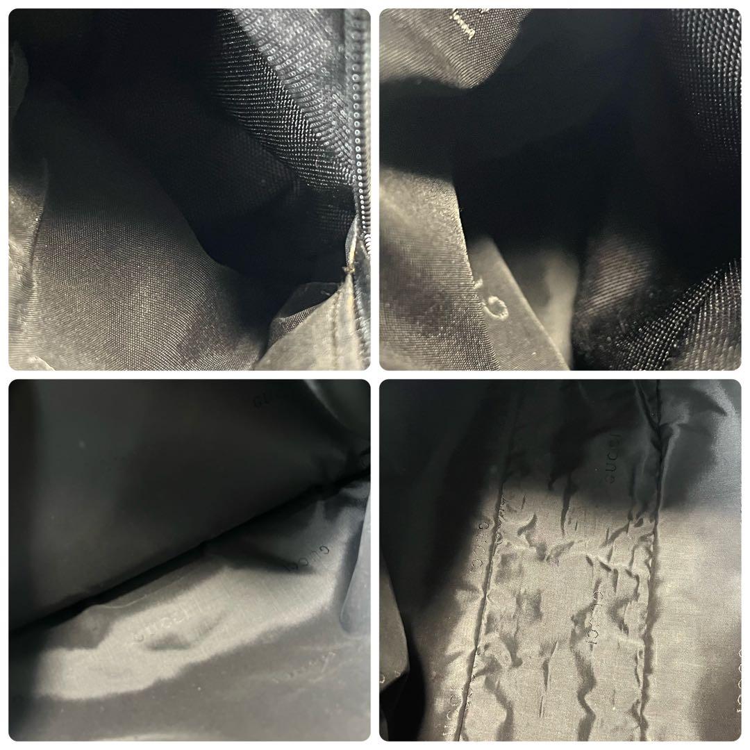 美品✨ GUCCI メッセンジャーバッグ 黒 キャンバス レザー A4収納可能