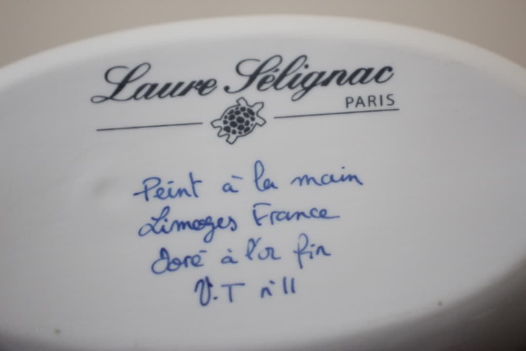 ロールセリニャック　リモージュ　エンパイヤコレクション　金彩葉柄　小皿　プレート