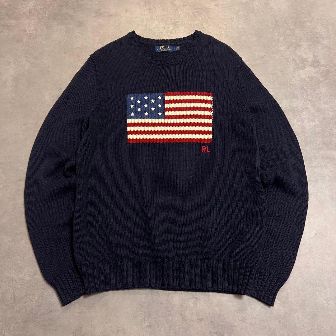 トップス Ralph Lauren American flag knit USA made