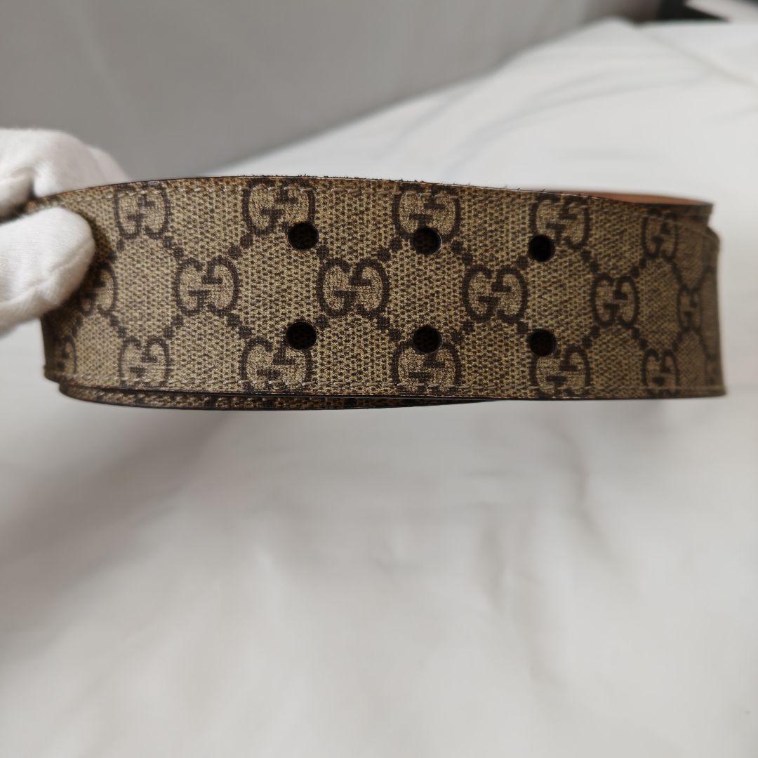 グッチ　ハートベルト　GGスプリーム　シルバー　キャンバス