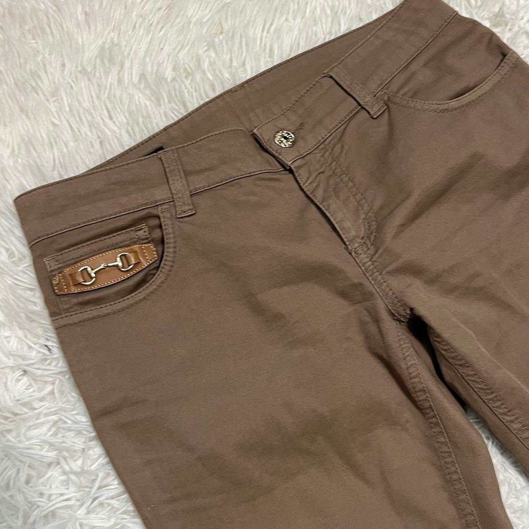 希少美品　GUCCI チノパン　ホースビット　レザーパッチ　金ボタン　ベージュ