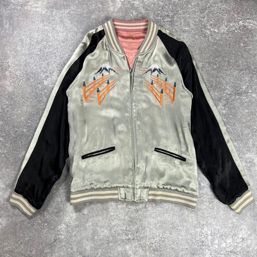 DOVETAIL リバーシブル スカジャン 日本地図 レーヨン