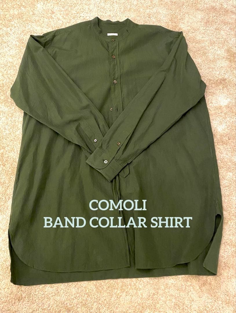 comoli 16ss バンドカラーシャツ size3