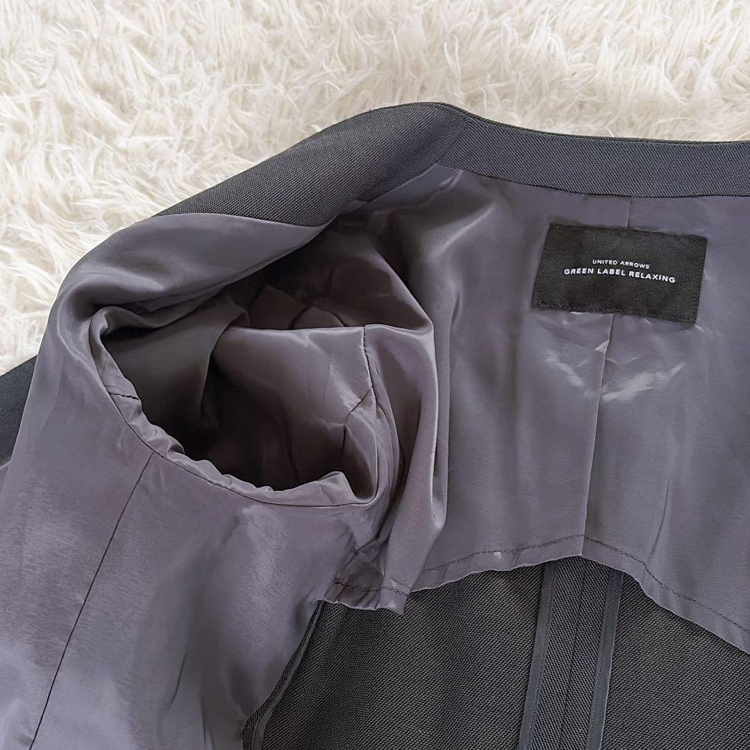 美品✨【グリーンレーベル】ノーカラージャケットパンツ セットアップ 36グレー