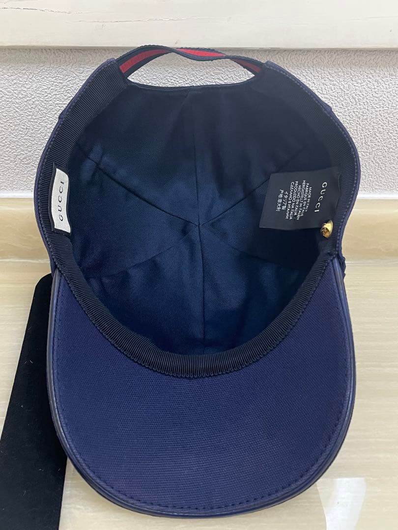 GUCCI ネイビー ベースボールキャップ