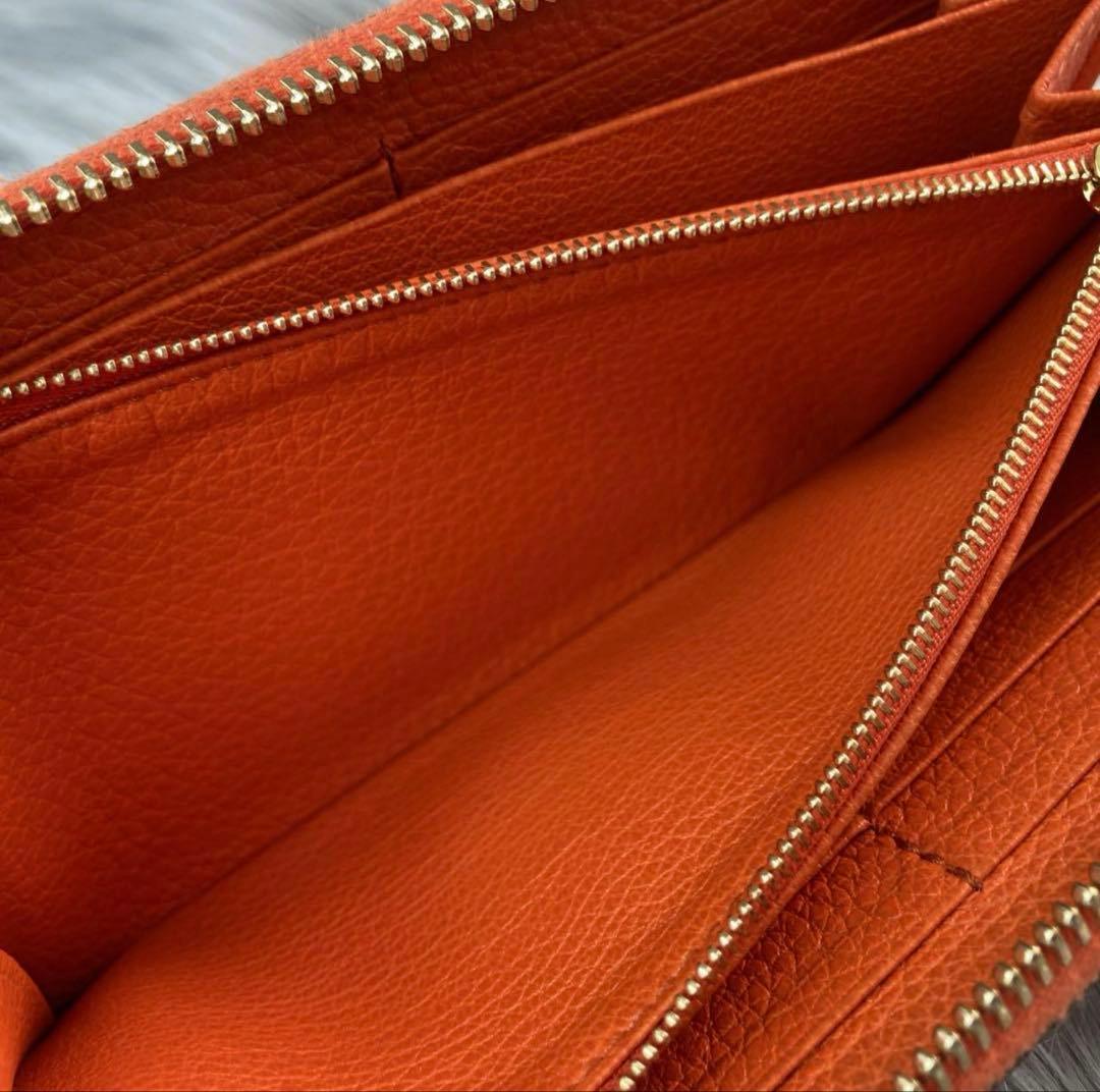 ノ*ラ様 GUCCI オレンジレザー長財布