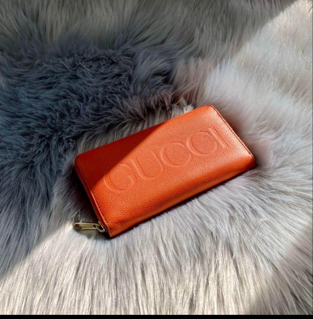 ノ*ラ様 GUCCI オレンジレザー長財布