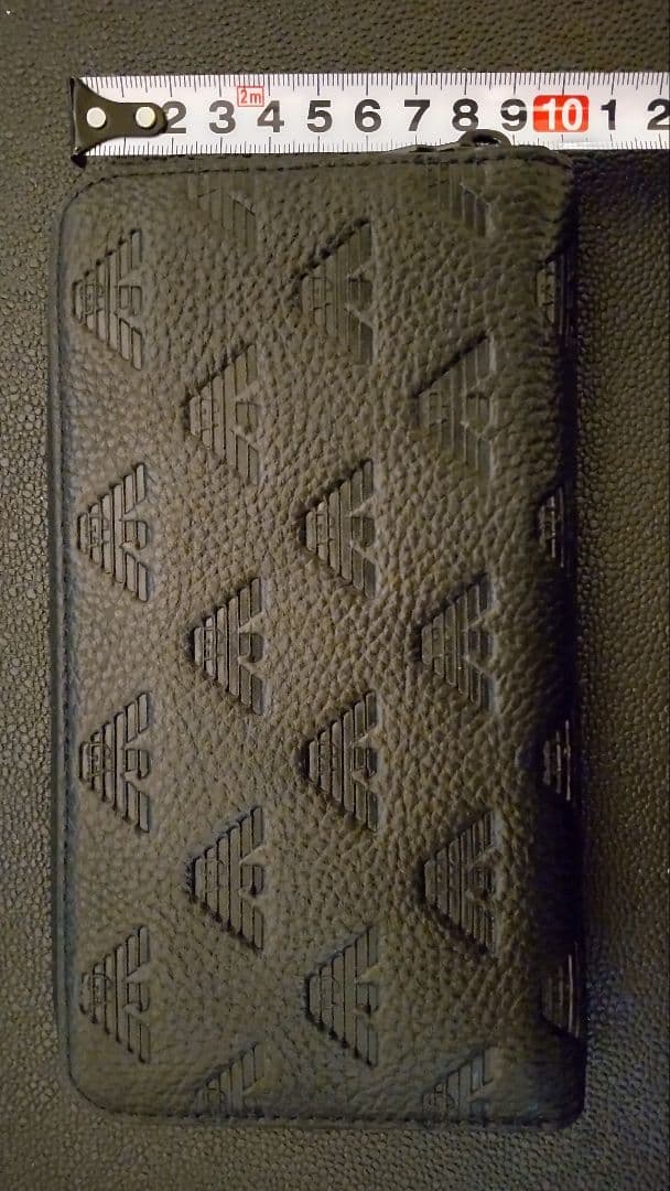 ARMANI アルマーニ 長財布 レザーウォレット 黒 [並行輸入品]